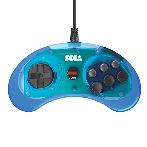 Retro-Bit Official SEGA Mega Drive 6-button Arcade Pad Blue [Importación inglesa]