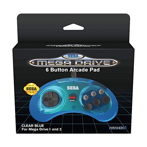 Retro-Bit Official SEGA Mega Drive 6-button Arcade Pad Blue [Importación inglesa]