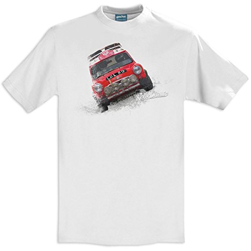 RetroClassic Rally Mini Cooper Classic Sports Car - Camiseta de cuello redondo para hombre