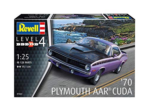 Revell-1970 Plymouth AAR Cuda, Escala 1:25 Chrysler Kit de Modelos de plástico, Multicolor, 1/25 (Revell 07664 7664)