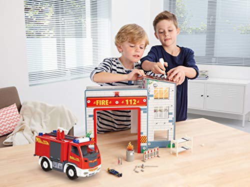 Revell- Spielset Feuerwache, bespielbare Feuerwehrstation mit Feuerwehrauto, Feuerwehrmann Juego para niños a Partir de 4, Multicolor (852)