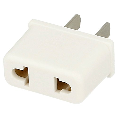 REY Adaptador de Enchufe Clavija Redonda (Europeo) a Plana (Americano)