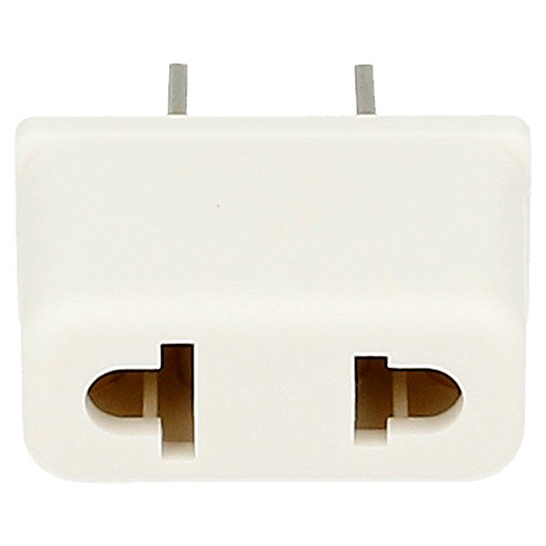 REY Adaptador de Enchufe Clavija Redonda (Europeo) a Plana (Americano)