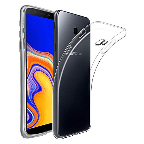 REY Funda Carcasa Gel Transparente para Samsung Galaxy J4 Plus/Galaxy J4 Core, Ultra Fina 0,33mm, Silicona TPU de Alta Resistencia y Flexibilidad