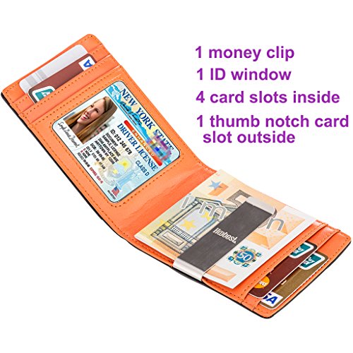 RFID SIim Wallet with Money Clip RFID Blocking Wallet Credit Card Holder Minimalist Mini Wallet Bifold for Men with Gift Box