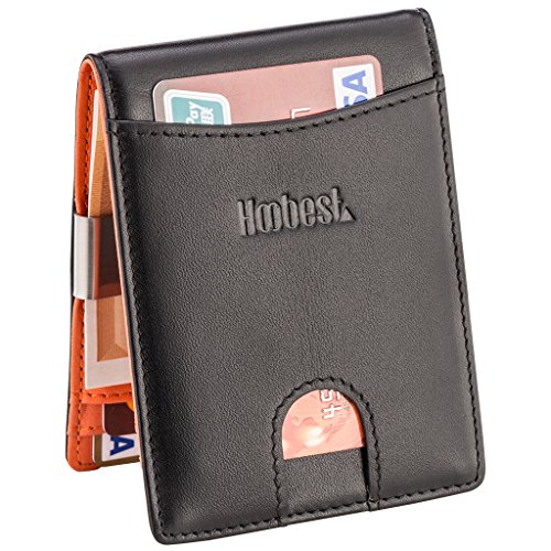 RFID SIim Wallet with Money Clip RFID Blocking Wallet Credit Card Holder Minimalist Mini Wallet Bifold for Men with Gift Box