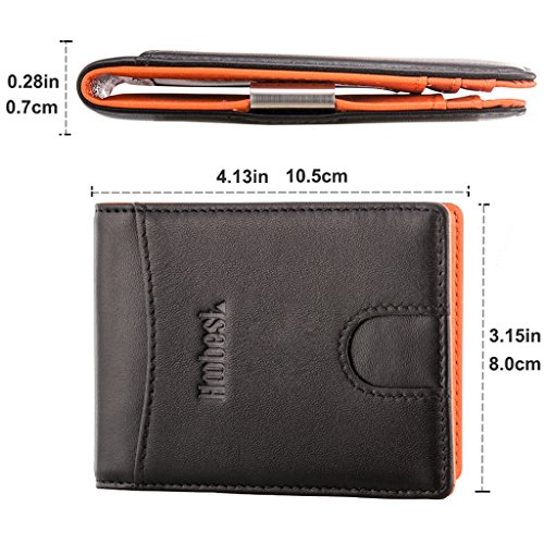 RFID SIim Wallet with Money Clip RFID Blocking Wallet Credit Card Holder Minimalist Mini Wallet Bifold for Men with Gift Box