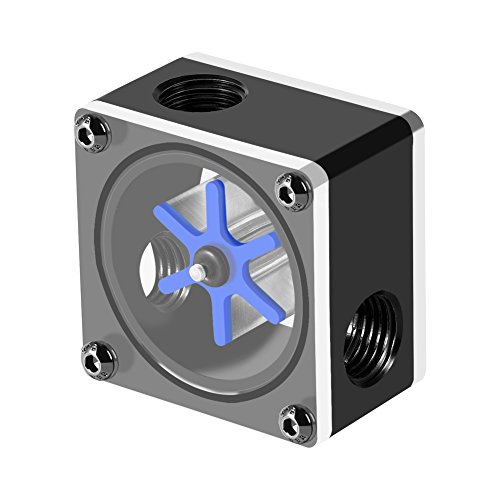 Richer-R Accesorios de Sistema de Refrigeración por Agua,Flujo Agua 6 Impulsor Medidor G1/4 Hilo para PC Computadora Líquido Sistema de Refrigeración de Agua (Acrílico + Pom)