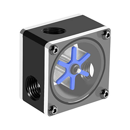 Richer-R Accesorios de Sistema de Refrigeración por Agua,Flujo Agua 6 Impulsor Medidor G1/4 Hilo para PC Computadora Líquido Sistema de Refrigeración de Agua (Acrílico + Pom)