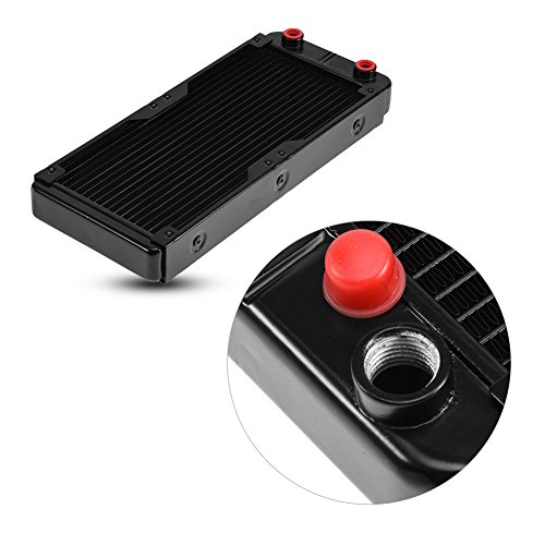 Richer-R Radiador de 240 mm, Radiador de Aluminio de 18 Tubos, Adecuado para el Sistema de Refrigeración de la CPU de la Computadora, Enfriador de Refrigeración por Agua de la CPU de la Computadora