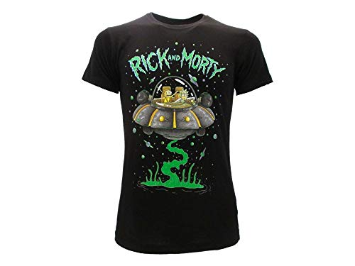 Rick and Morty Fashion UK Nave Espacial Space Laser Beam Camiseta T-Shirt Original Oficial (S Small)