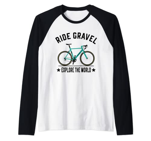 Ride Gravel Bike Bicicleta de Ciclocross and Bikepacking Camiseta Manga Raglan