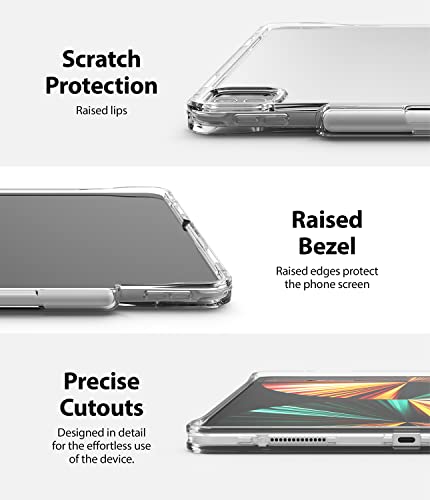 Ringke Fusion Plus Compatible con Funda iPad Pro 12,9 Pulgadas, Solo para 5.ª generación (2021), Carcasa Transparente Parachoque Antigolpes con Agujeros para Cuerda - Clear