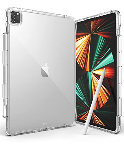 Ringke Fusion Plus Compatible con Funda iPad Pro 12,9 Pulgadas, Solo para 5.ª generación (2021), Carcasa Transparente Parachoque Antigolpes con Agujeros para Cuerda - Clear