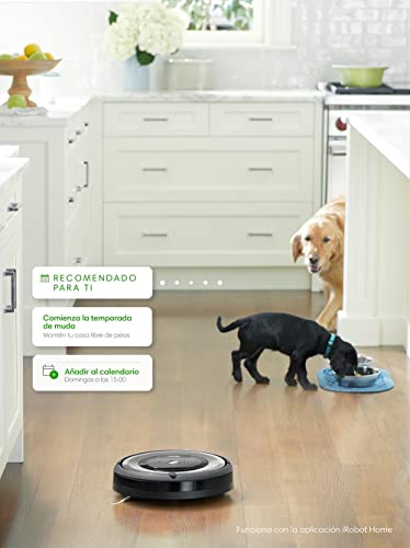 Robot aspirador conexión Wi-Fi iRobot Roomba e6192 con 2 cepillos de goma multisuperficie - Ideal mascotas - Sugerencias personalizadas - Compatible asistente de voz - Indicador depósito lleno