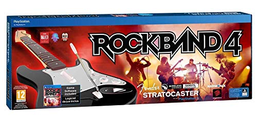 Rock Band 4 + Guitarra Wireless Fender Stratocaster, Color Negro