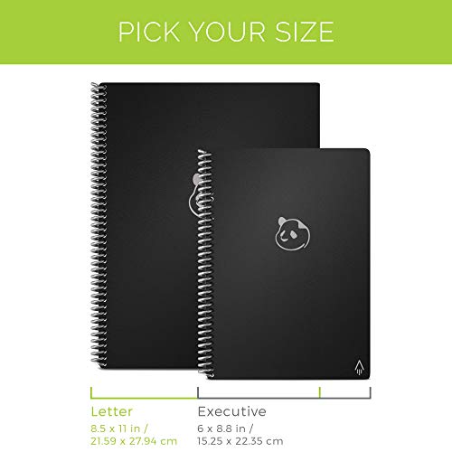 Rocketbook Panda Planner – Planificador diario académico reutilizable con 1 bolígrafo Pilot Frixion y 1 paño de microfibra incluido – Cubierta verde azulado, tamaño ejecutivo A5