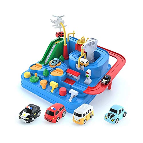 ROIY Coche Aventura Juguete, Crazy Adventure Coche Niños Juguetes Juguetes para niños 2 3 4 5 6 AÑOS DE NIÑOS NIÑOS NIÑOS REGALO DE CUMPLEAÑOS Pistas de carreras de coches Playet Kids Puzzles Matchbox
