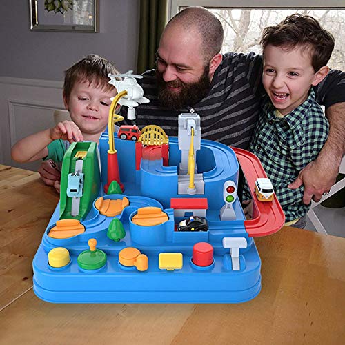 ROIY Coche Aventura Juguete, Crazy Adventure Coche Niños Juguetes Juguetes para niños 2 3 4 5 6 AÑOS DE NIÑOS NIÑOS NIÑOS REGALO DE CUMPLEAÑOS Pistas de carreras de coches Playet Kids Puzzles Matchbox