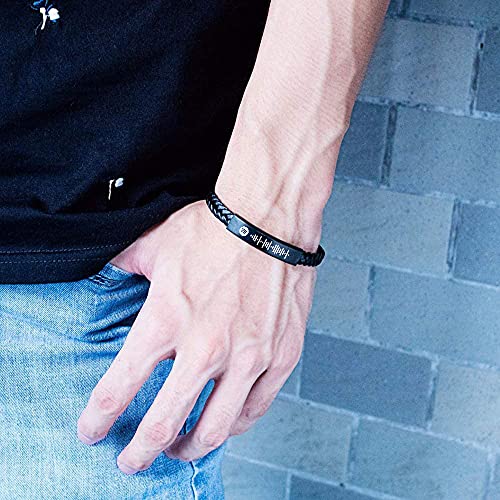 Rolaonly Pulsera Hombre Mujer Personalizada Spotify Code Music Code Código de Escaneo Scan Code Grabado Personalizada Joyería para Festival Musical Negro