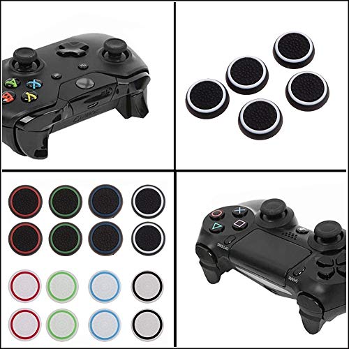 Romote Thumbsticks de Silicona Joystick Tapas para PS3 / PS4 / Xbox One/Controladores de Xbox 360 Wireless 2 Par/Blanco y Negro