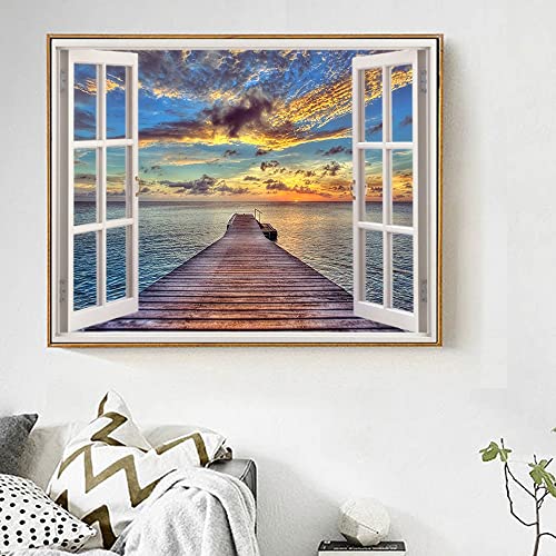 Rompecabezas de 1000 piezas para adultos, puente ribereño, imagen de paisaje natural, juguete educativo para niños, rompecabezas A.5 35 piezas