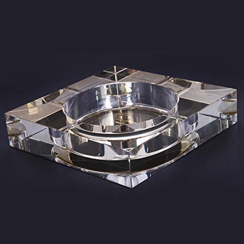 RONGW JKUNYU Cenicero Modern Home/Oficina Arte Deco portátil Plaza Cenicero de Cristal de Oro Modelo 10 cm