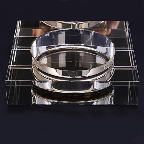 RONGW JKUNYU Cenicero Modern Home/Oficina Arte Deco portátil Plaza Cenicero de Cristal de Oro Modelo 10 cm