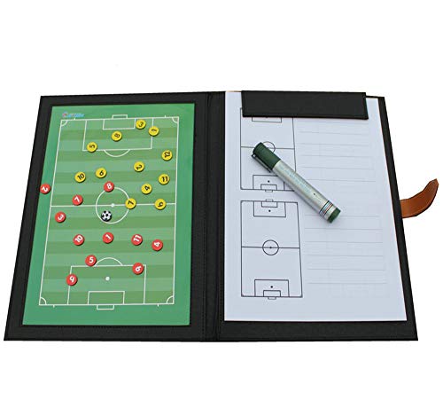 RoseFlower Carpeta Táctica de Futbol, Carpeta Pizarra Táctica de Entrenamiento Entrenador Magnéticas de Fútbol con Imanes, Lapiceros y Borrador (Tamaño: 48 x 32 cm)