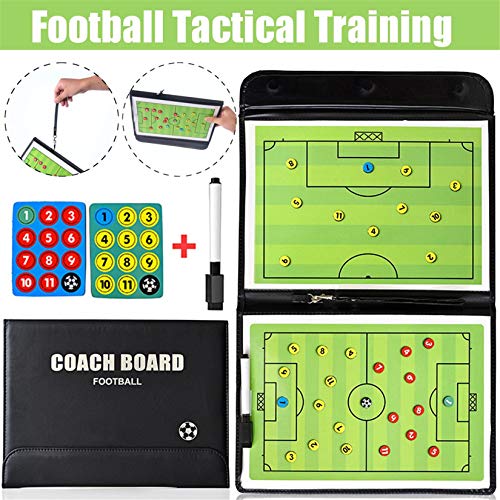 RoseFlower Carpeta Táctica de Futbol, Carpeta Pizarra Táctica de Entrenamiento Entrenador Magnéticas de Fútbol con Imanes, Lapiceros y Borrador (Tamaño: 53cm x 31cm)