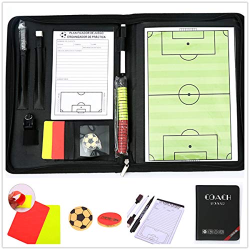 RoseFlower Pizarra Futbol Entrenador, Carpeta Táctica Magnéticas Plegable para Deportes Entrenamiento de Fútbol - Football Coach Board con Imanes, Lapiceros y Borrador para Estrategia Competencia #3