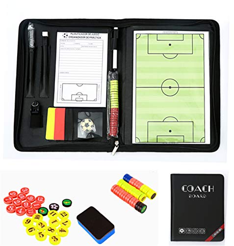 RoseFlower Pizarra Futbol Entrenador, Carpeta Táctica Magnéticas Plegable para Deportes Entrenamiento de Fútbol - Football Coach Board con Imanes, Lapiceros y Borrador para Estrategia Competencia #3