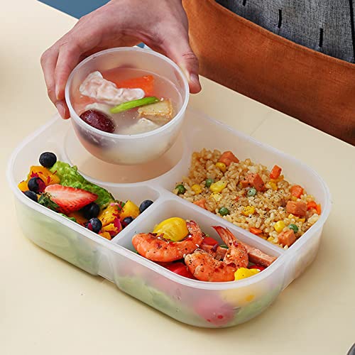 Rotyroya Fiambrera con aislamiento térmico, contenedores de preparación de comidas, 1 juego de 1500 ml Bento Box Multi-Grid a prueba de fugas PP Snacks Soup Food Storage Box para cocina - Rosa