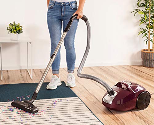 Rowenta Compact Power Morado RO3969, Aspirador trineo con bolsa de alta filtración y filtro permanente gran eficiencia, depósito de 3 L, cable de 6.2 m, accesorios de coche para más versatilidad