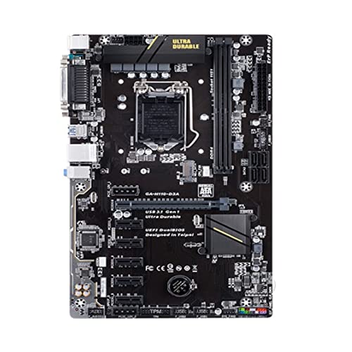 RTYU Placas Base de computadoraPlaca Base de minería H110-D3A B250 Fit for GIGABYTE GA-H110-D3A LGA 1151 DDR4 GA-H110-D3A 32GB Placa Base de Ordenador 6PCIE