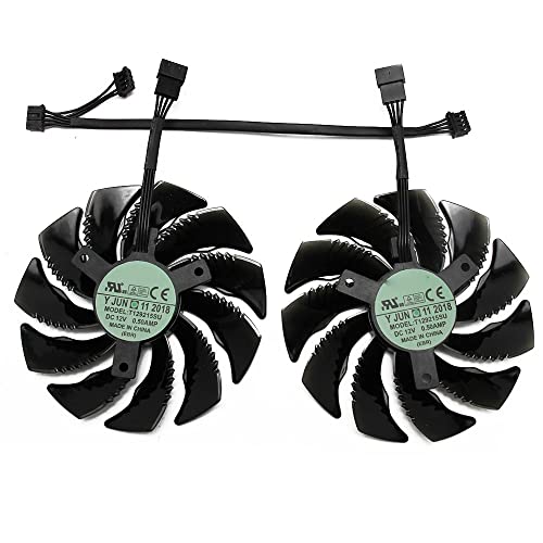 RTYU Ventiladores de Tarjeta gráfica, T129215SU 88Mm Fit for GIGABYTE GTX1050 Ti 1060 1070 Ti 1080 RX 470480570580 Ventilador PLD09210S12HH Ventilador G1(Color:B)