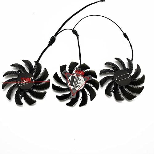 RTYU Ventiladores de Tarjetas gráficas 3Pin PLD08010S12H GTX970 Ventiladores enfriadores de Tarjetas GPU Fit for GIGABYTE Geforce GTX 970 Tarjetas de Video para Juegos Enfriamiento(Color:3PCS)