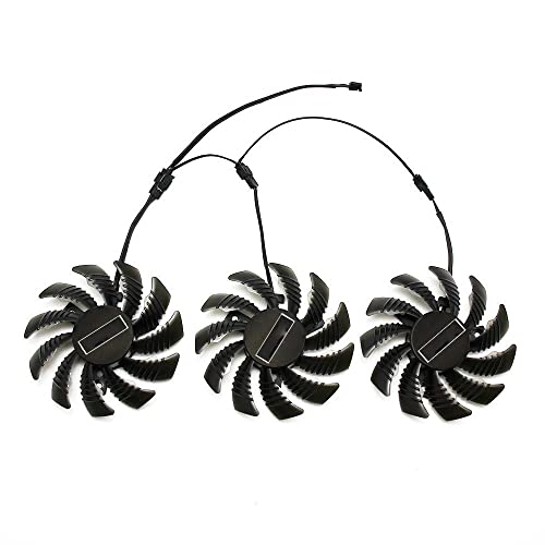 RTYU Ventiladores de Tarjetas gráficas 3Pin PLD08010S12H GTX970 Ventiladores enfriadores de Tarjetas GPU Fit for GIGABYTE Geforce GTX 970 Tarjetas de Video para Juegos Enfriamiento(Color:3PCS)