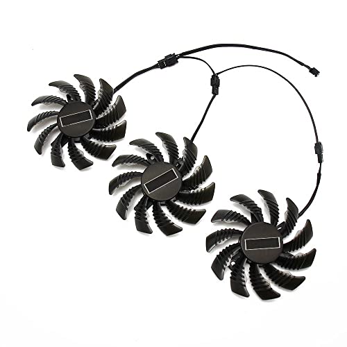 RTYU Ventiladores de Tarjetas gráficas 3Pin PLD08010S12H GTX970 Ventiladores enfriadores de Tarjetas GPU Fit for GIGABYTE Geforce GTX 970 Tarjetas de Video para Juegos Enfriamiento(Color:3PCS)