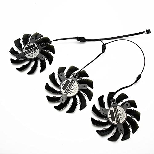 RTYU Ventiladores de Tarjetas gráficas 3Pin PLD08010S12H GTX970 Ventiladores enfriadores de Tarjetas GPU Fit for GIGABYTE Geforce GTX 970 Tarjetas de Video para Juegos Enfriamiento(Color:3PCS)