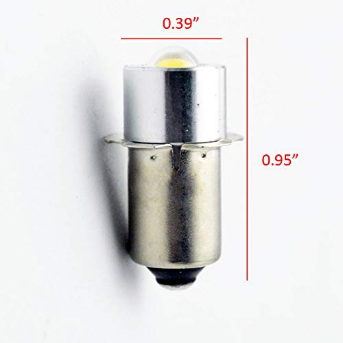 Ruiandsion P13.5S Bombilla LED Torchlight AC 6V 1W 200LM COB 3000K Bombilla LED blanca cálida para linterna Linterna Linterna, No polaridad (paquete de 1)