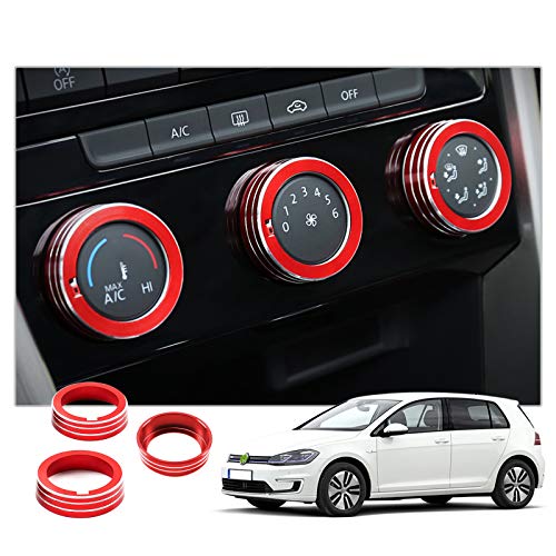 RUIYA Golf 7 MK7 2016 – 2019 Audio Aire Acondicionado Botón, Material ABS, cubierta de botón (rojo)