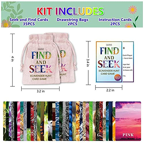 RUSTOO Juguetes para niños al Aire Libre, Juegos de Pascua, Juego de Cartas Find and Seek Scavenger Hunt, Juegos de Cartas Interiores al Aire Libre para Amigos de la Familia