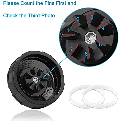 RuYunLong 3 PC/Set 7 Fin Extractor Blade Piezas de Repuesto for Juicer Fit for Nutri Ninja Auto IQ bl482 bl642 bl642 bl2013