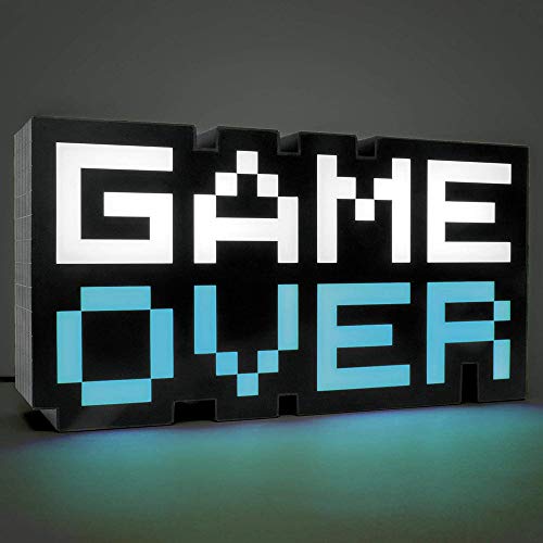 RYRA Lámpara de noche LED 3D de Game Over, 7 colores cambiantes, decoración para sala de juegos para niños, decoración de sala de juegos, Navidad, vacaciones, cumpleaños, regalo para niños y niñas