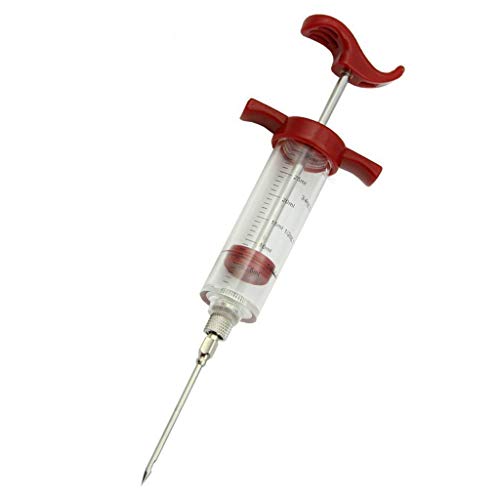 S-TROUBLE Jeringa de Especias de Acero Inoxidable, inyector de Adobo, jeringa de Sabor, Cocina, Carne, Aves, Pavo, Pollo, Cocina, Barbacoa, Herramienta