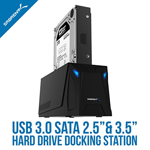 Sabrent Estación de Acoplamiento USB 3.0 de Disco Duro Externo SATA para HDD de 2.5"o 3.5", SSD [Soporte UASP] (EC-UBLB)