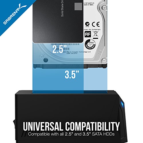 Sabrent Estación de Acoplamiento USB 3.0 de Disco Duro Externo SATA para HDD de 2.5"o 3.5", SSD [Soporte UASP] (EC-UBLB)