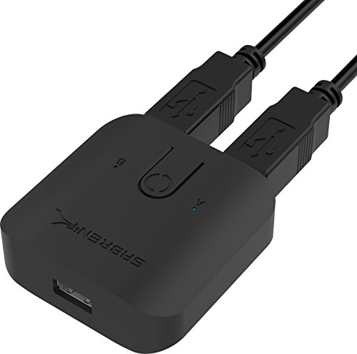 Sabrent Interruptor para Compartir USB 2.0 para múltiples computadoras y periféricos Indicadores de Dispositivos LED (USB-SW20)