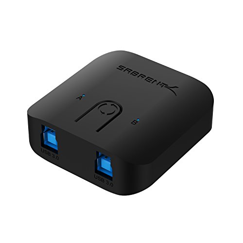 Sabrent Interruptor para Compartir USB 3.0 para múltiples computadoras y periféricos Indicadores de Dispositivos LED (USB-SW30)